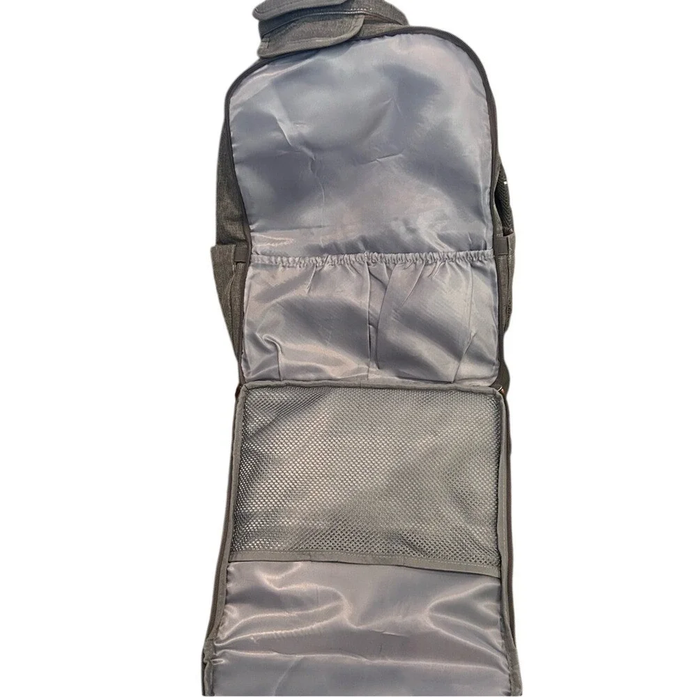 AOMAY‎ Gray Diaper Backpack with Multiple Pockets and Storage